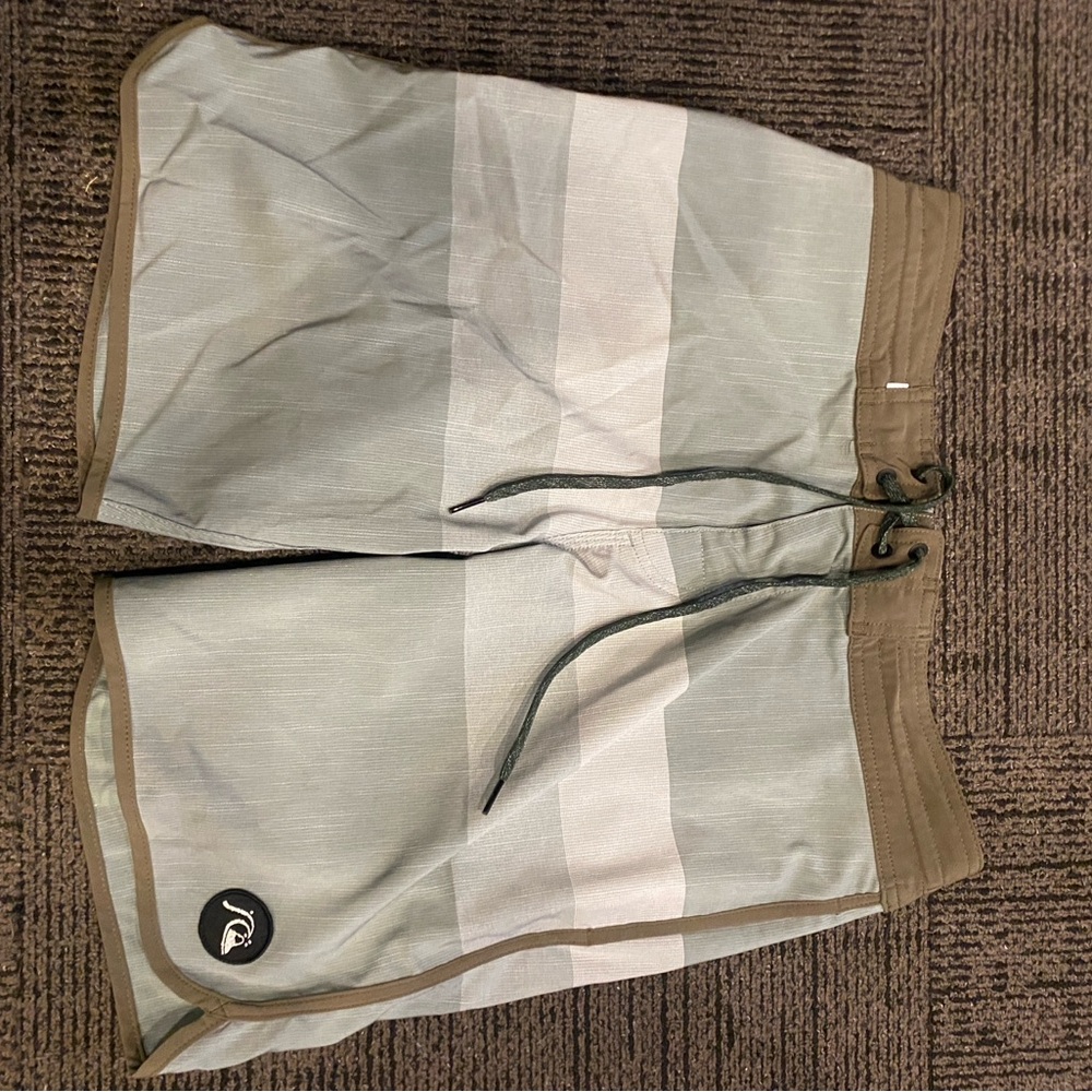 Quiksilver Olive and Beige Board Shorts